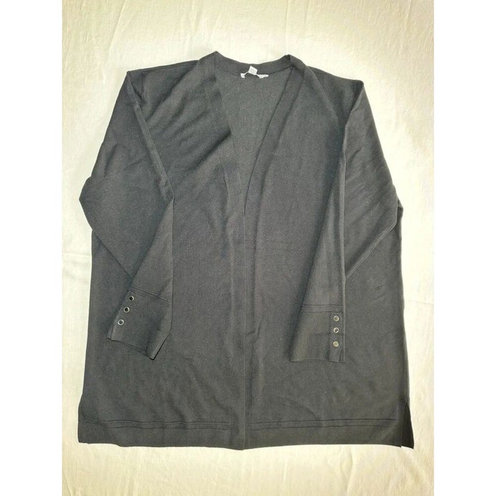 Chico's Classic Open Front Cardigan Sweater size 4 US XXL black